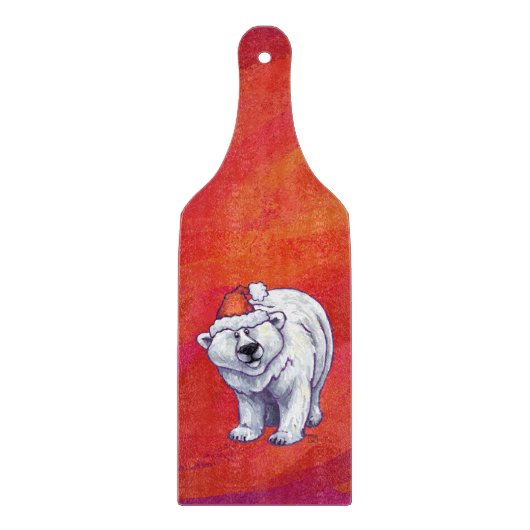 Polair Beer Kerstmis op rood Snijplank (Voorkant)