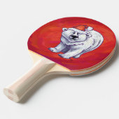 Polair Beer Kerstmis op rood Tafeltennisbatje (Voorkant Gekanteld)