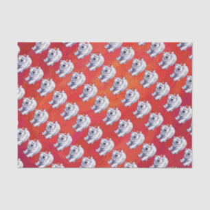 Polair Beer Kerstmis op rood Tissuepapier