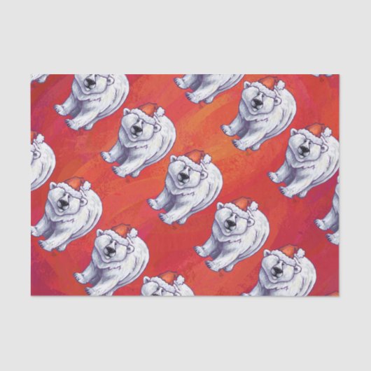 Polair Beer Kerstmis op rood Tissuepapier (Voorkant)