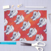 Polair Beer Kerstmis op rood Tissuepapier (Craft)