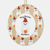 Polair beer kerstversieringspatroon personaliseren keramisch ornament (Links)