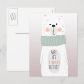 Polair beer - Koud buitenshuis - Vun kerstbriefkaa Feestdagenkaart (Voorkant / Achterkant)