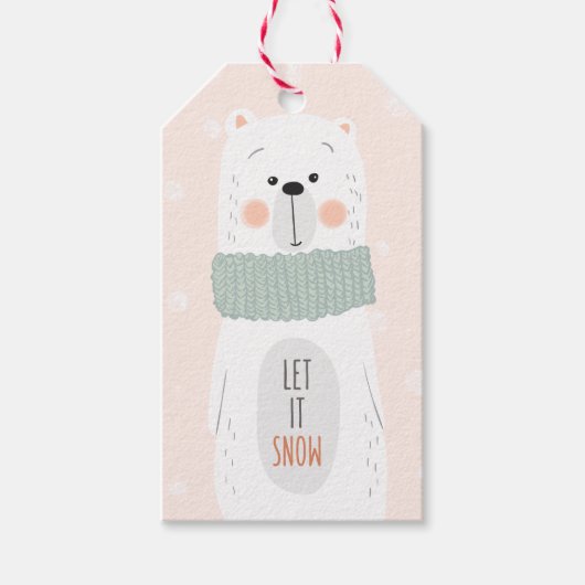 Polair beer - Laat het sneeuwen - kerstcadeautje L Cadeaulabel (Voorkant)