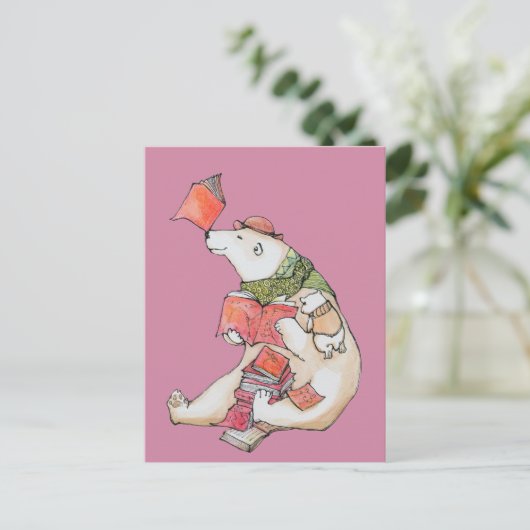 Polair Beer leest graag Briefkaart (Staand voorkant)