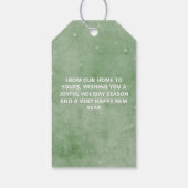 Polair Beer met een groene scarf laat de sneeuwvak Cadeaulabel (Achterkant)