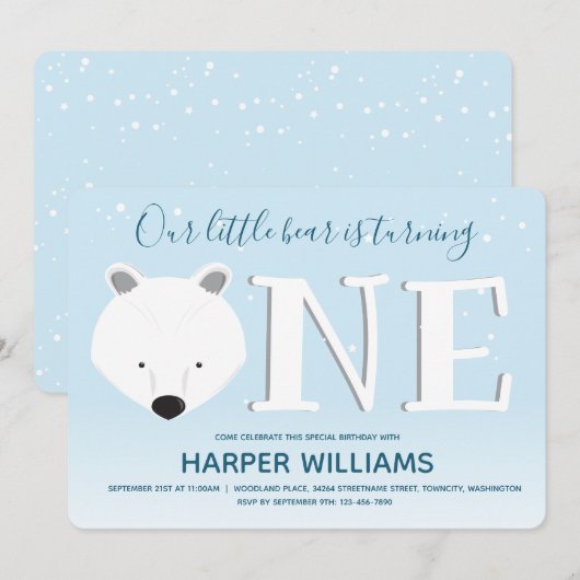 Polair Beer met één winterdier op 1 zaterdag Kaart (Voorkant / Achterkant)