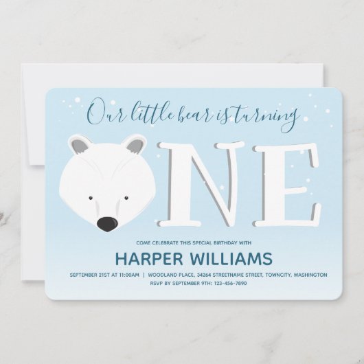 Polair Beer met één winterdier op 1 zaterdag Kaart (Voorkant)