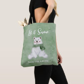 Polair Beer met groene scarf, sparen het Arctisch Tote Bag (Dichtbij)