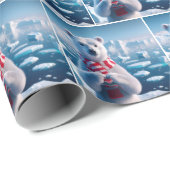 Polair Beer met hart Cadeaupapier (Rol Hoek)