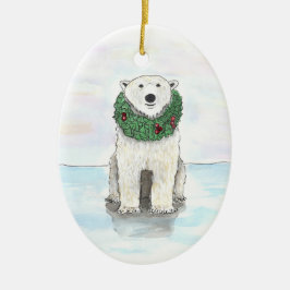 Polair Beer met Holiday Wreath Ornament