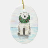 Polair Beer met Holiday Wreath Ornament (Achterkant)