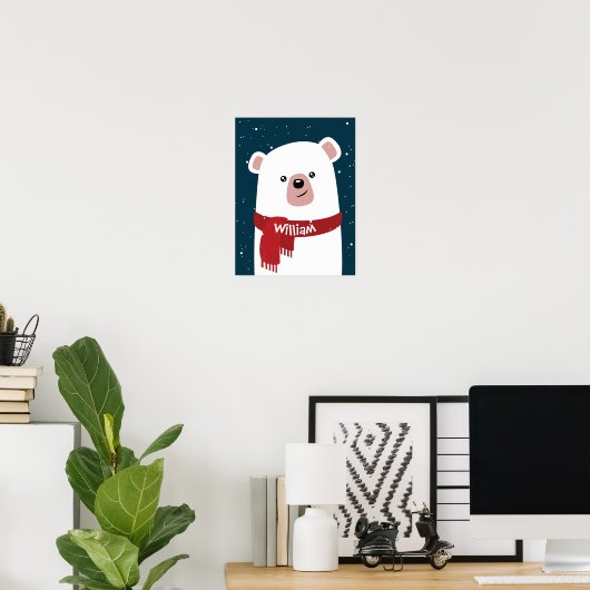 Polair Beer met kerstmis  Poster (Thuiskantoor)