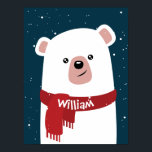 Polair Beer met kerstmis  Poster<br><div class="desc">Polair beer op maat van Kerstmis en het poster van het nieuwe jaar . Het perfecte cadeau voor vakantieperiodes. Pas dit vakantie-poster aan met je eigen aangepaste tekst. Een deel van een collectie.</div>