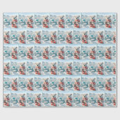 Polair Beer met poten die een hart vormen Cadeaupapier (Vlak)