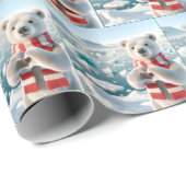 Polair Beer met poten die een hart vormen Cadeaupapier (Rol Hoek)