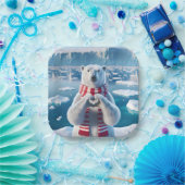 Polair Beer met poten die een hart vormen Papieren Bordje (Feest)