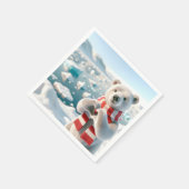 Polair Beer met poten die een hart vormen Servet (Hoek)