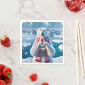 Polair Beer met poten die een hart vormen Servet (Insitu)