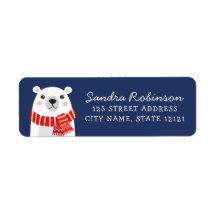 Polair beer met sjaal wintervakantieseizoen