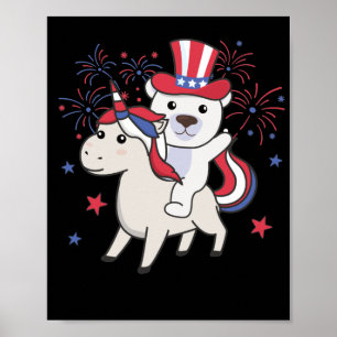 Polair Beer met unicorn voor 4 juli Poster