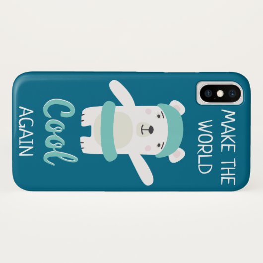 Polair beer met zwemring klimaatverandering Case-Mate iPhone case (Achterkant (horizontaal))