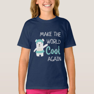 Polair beer met zwemring klimaatverandering t-shirt