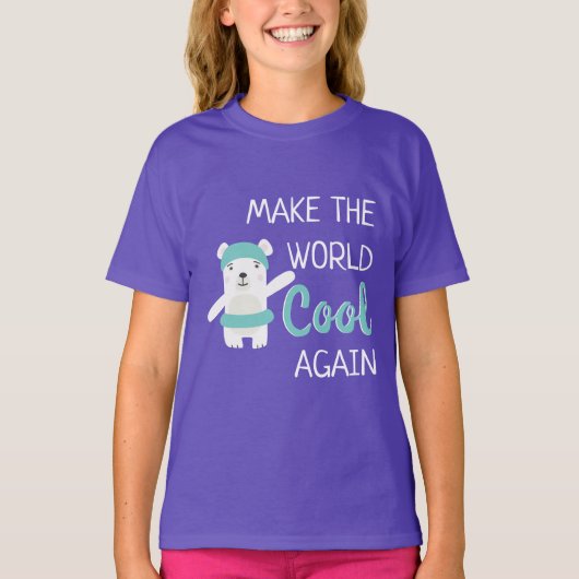 Polair beer met zwemring klimaatverandering t-shirt (Voorkant)