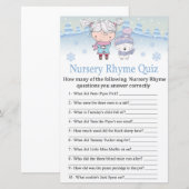 polair beer Nursery Rhyme Quiz baby shower game (Voorkant / Achterkant)