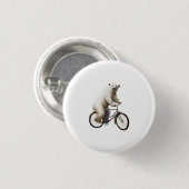 Polair Beer op fiets Ronde Button 3,2 Cm (Voorkant /achterkant)