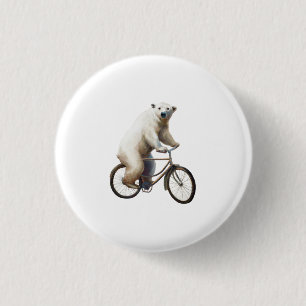 Polair Beer op fiets Ronde Button 3,2 Cm