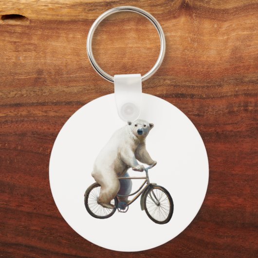 Polair Beer op fiets Sleutelhanger (Voorkant)