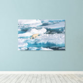 Polair Beer op het Zee Canvas Afdruk (Insitu (Houten vloer))