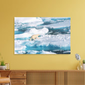 Polair Beer op het Zee Canvas Afdruk (Insitu (Woonkamer))