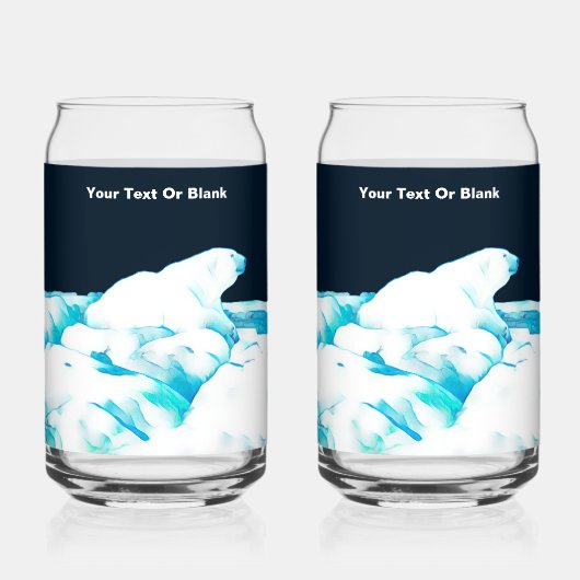 Polair Beer op ijs Blikvorm Glas (Achterkant)