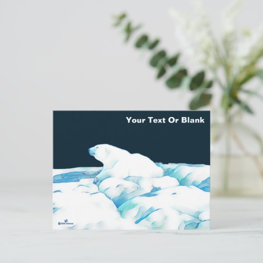 Polair Beer op ijs Briefkaart (Staand voorkant)