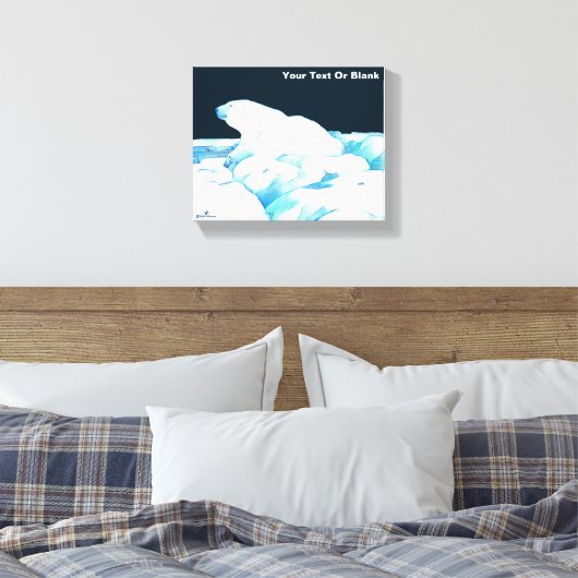 Polair Beer op ijs Canvas Afdruk (Insitu (Slaapkamer))