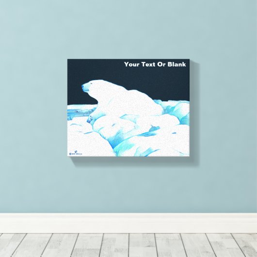 Polair Beer op ijs Canvas Afdruk (Insitu (Houten vloer))