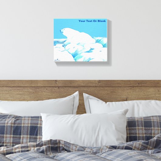 Polair Beer op ijs Canvas Afdruk (Insitu (Slaapkamer))