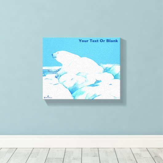 Polair Beer op ijs Canvas Afdruk (Insitu (Houten vloer))