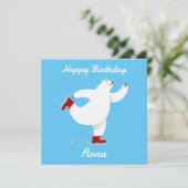 Polair Beer op ijs Feestdagenkaart (Staand voorkant)