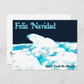 Polair Beer op ijs - Feliz Navidad Feestdagenkaart (Voorkant / Achterkant)