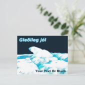 Polair Beer op ijs - Gleðileg Jól Feestdagenkaart (Staand voorkant)