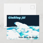 Polair Beer op ijs - Gleðileg Jól Feestdagenkaart (Voorkant / Achterkant)