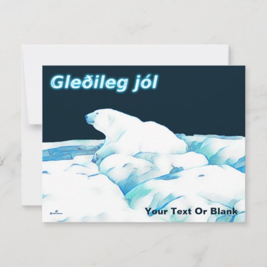 Polair Beer op ijs - Gleðileg Jól Feestdagenkaart (Voorkant)