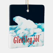 Polair Beer op ijs - Gleðileg Jól Keramisch Ornament (Rechts)