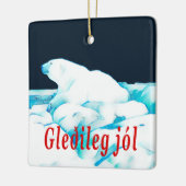 Polair Beer op ijs - Gleðileg Jól Keramisch Ornament (Links)