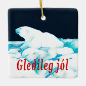 Polair Beer op ijs - Gleðileg Jól Keramisch Ornament (Voorkant)