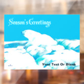 Polair Beer op ijs - Grietings raam van de seizoen Raamsticker (Vel 2)