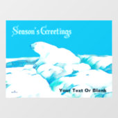 Polair Beer op ijs - Grietings raam van de seizoen Raamsticker (Vel)